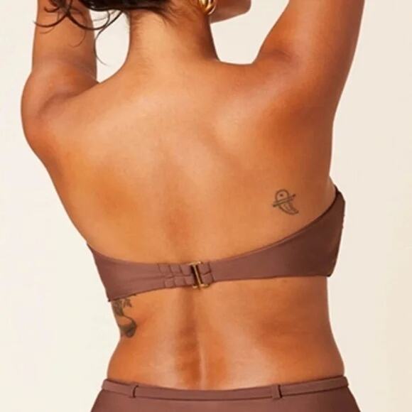 NWT Andie Swim The Scala Top Strapless Bandeau V Wire Bikini Top L Espresso - Picture 5 of 15